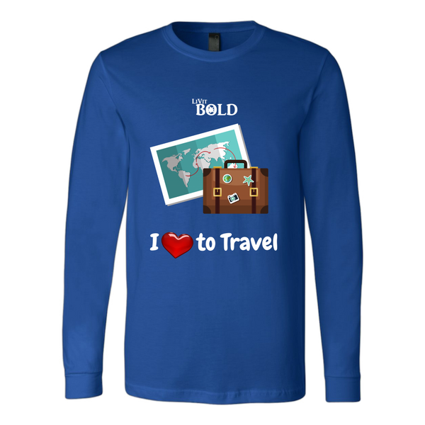 LiVit BOLD Canvas Long Sleeve Shirt - I love to Travel - LiVit BOLD