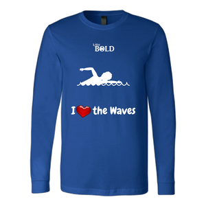 LiVit BOLD Canvas Long Sleeve Shirt - I Heart the Waves - Swimming - LiVit BOLD