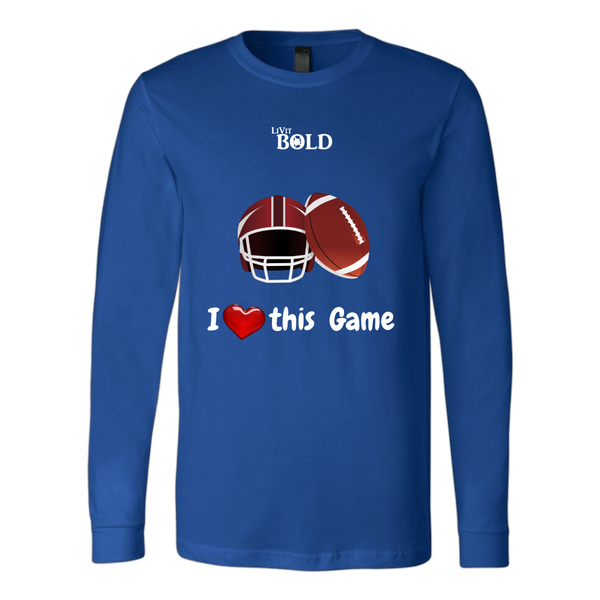 LiVit BOLD Canvas Long Sleeve Shirt - I Heart this Game - Football - LiVit BOLD