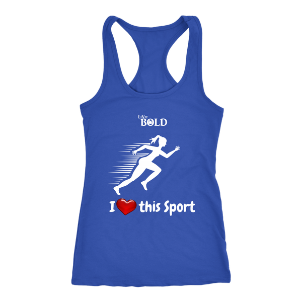 LiVit BOLD Next Level Racerback Tank - I Heart this Sport - Track & Field - LiVit BOLD