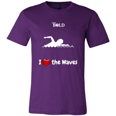 LiVit BOLD Canvas Men's Shirt - I Heart the Waves - Swimming - LiVit BOLD