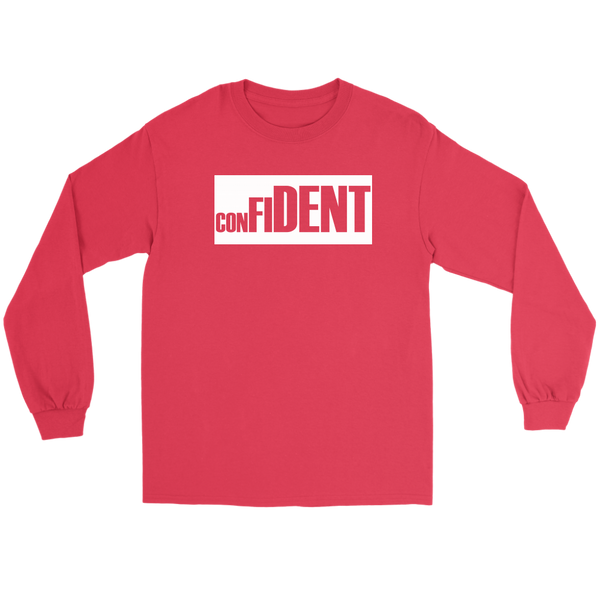 CONFIDENT Unisex Long Sleeve T-Shirt Front and Back Print - 7 Colors - LiVit BOLD - LiVit BOLD