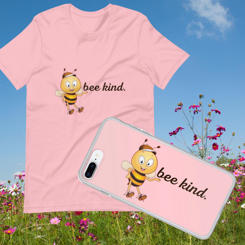 Bee Kind Combo-Pink T-Shirt & iPhone Case - FREE USA Shipping