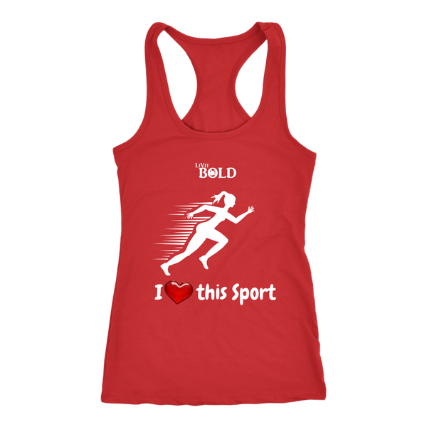 LiVit BOLD Next Level Racerback Tank - I Heart this Sport - Track & Field - LiVit BOLD