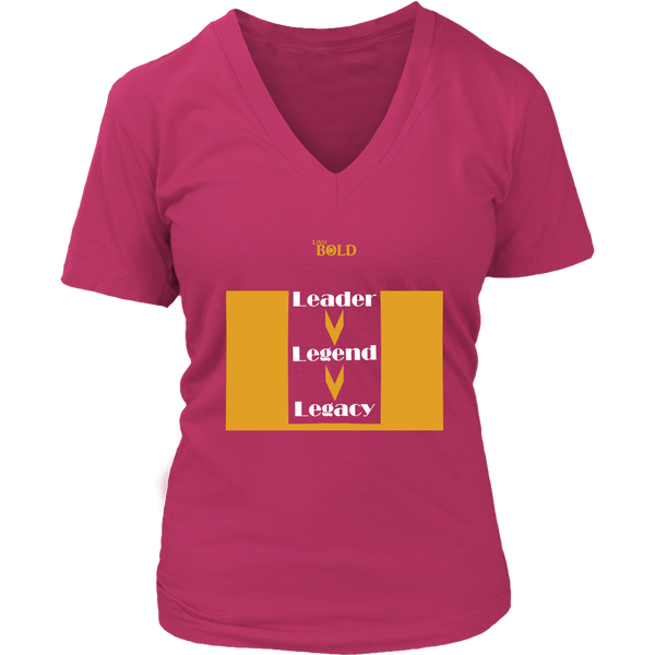 Leader.Legend.Legacy Women's V-Neck Top - 7 Colors - LiVit BOLD - LiVit BOLD