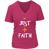 Just Add Faith Women's V-Neck Top - 7 Colors - LiVit BOLD - LiVit BOLD