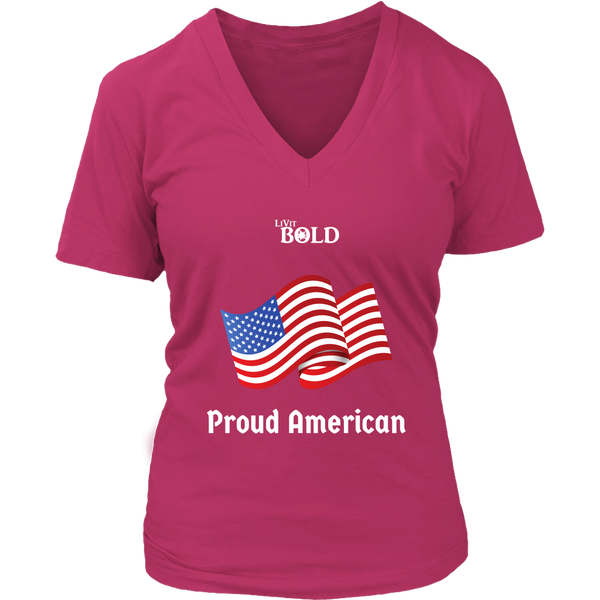 LiVit BOLD District Women's V-Neck Shirt - Proud American - LiVit BOLD