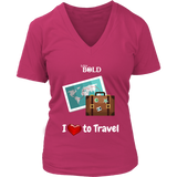 LiVit BOLD District Women's V-Neck Shirt - I love to Travel - LiVit BOLD
