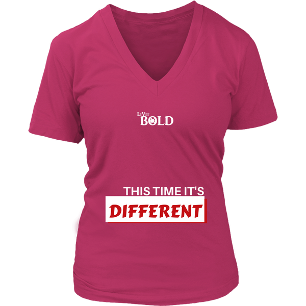 LiVit BOLD District Women's V-Neck Shirt - This time it's different - LiVit BOLD