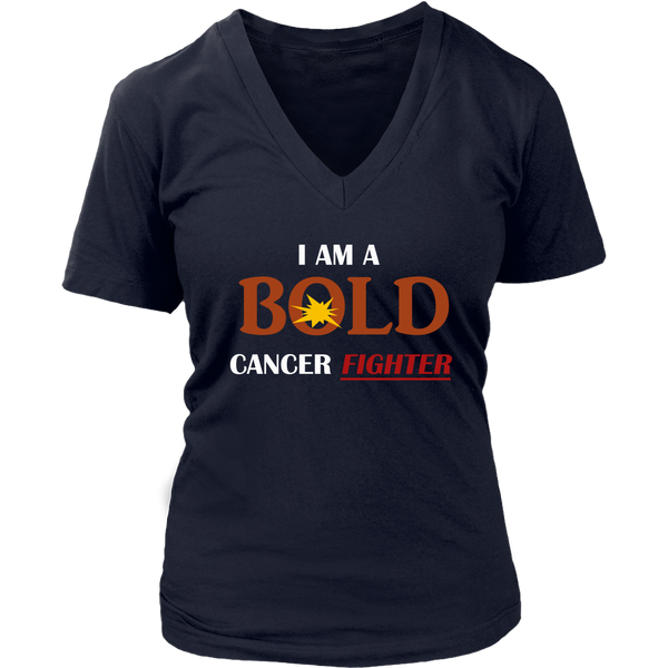 I Am A BOLD Cancer Fighter - Ladies' V-Neck Top - LiVit BOLD - LiVit BOLD