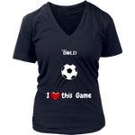 LiVit BOLD District Women's V-Neck Shirt - I Heart this Game - Soccer - LiVit BOLD