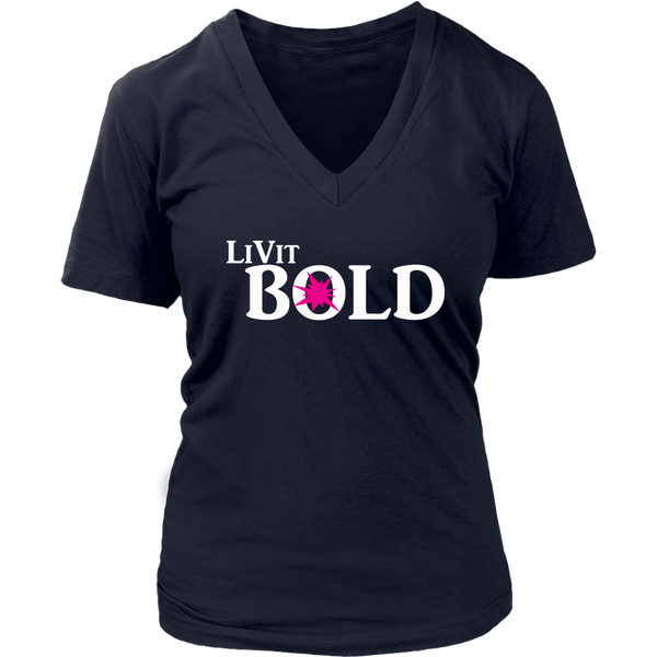 LiVit BOLD Women's V-Neck - Hot Pink Burst - 6 Colors - LiVit BOLD