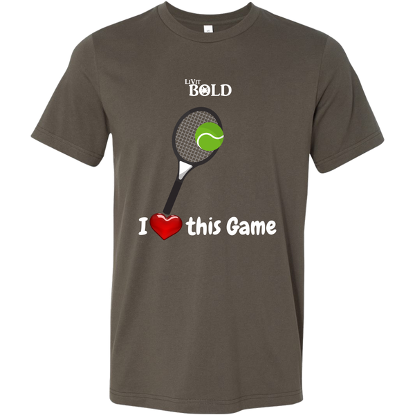 LiVit BOLD Canvas Men's Shirt - I Heart This Game - Tennis - LiVit BOLD