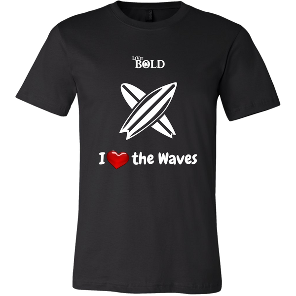 LiVit BOLD Canvas Men's Shirt - I Heart the Waves - Surfing - LiVit BOLD