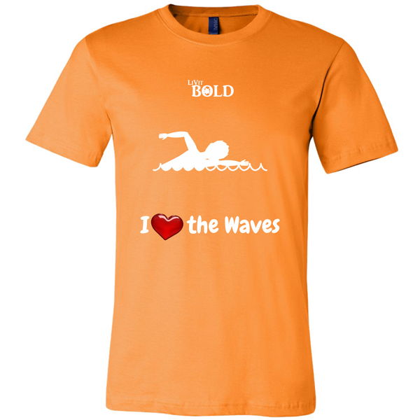 LiVit BOLD Canvas Men's Shirt - I Heart the Waves - Swimming - LiVit BOLD