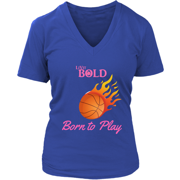 LiVit BOLD District Women's V-Neck Shirt - Basketball Collection - LiVit BOLD