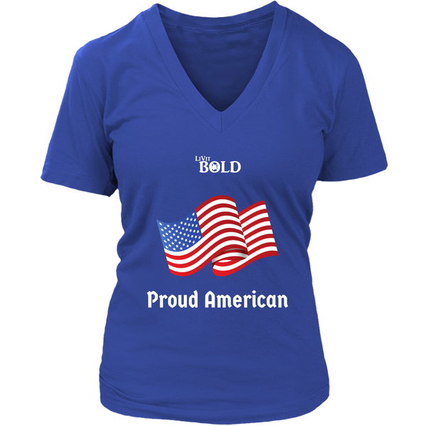 LiVit BOLD District Women's V-Neck Shirt - Proud American - LiVit BOLD