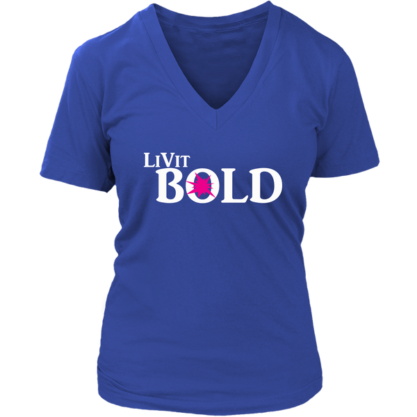 LiVit BOLD Women's V-Neck - Hot Pink Burst - 6 Colors - LiVit BOLD