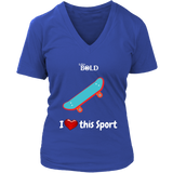 LiVit BOLD District Women's V-Neck Shirt - I Heart this Game - Skateboard - LiVit BOLD