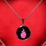 LiVit BOLD Pink Flame Silver Necklace and Bangle - LiVit BOLD