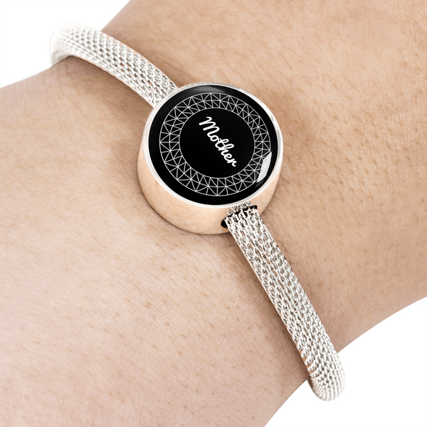 LiVit BOLD "Mother" Circle Charm Bracelet - Silver & White - LiVit BOLD