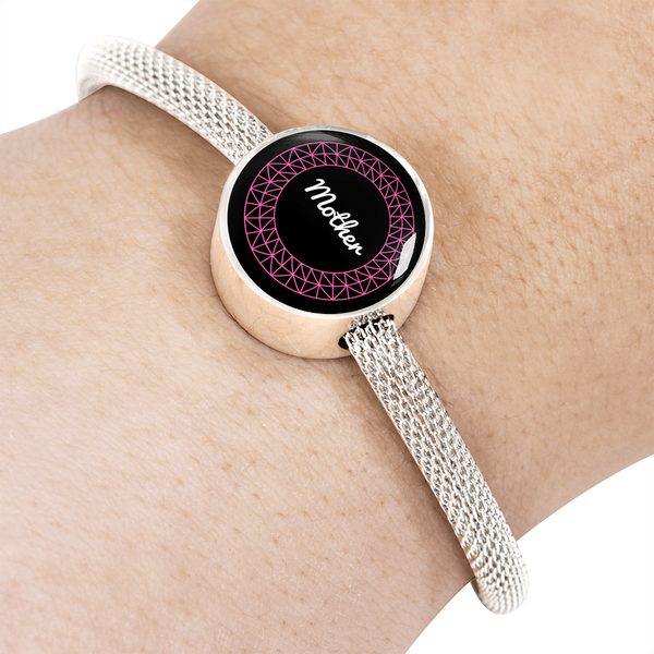 LiVit BOLD "Mother" Circle Charm Bracelet - Pink & White - LiVit BOLD