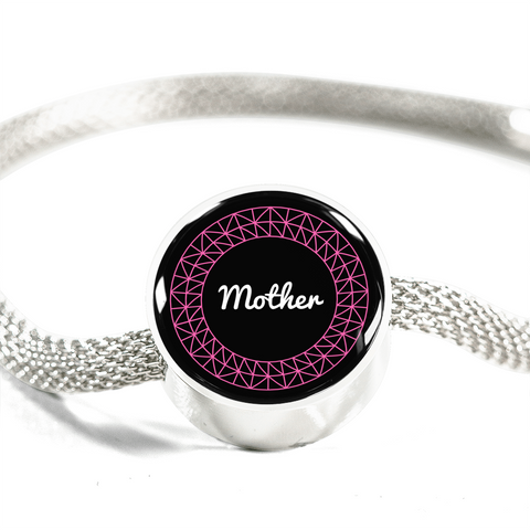 LiVit BOLD "Mother" Circle Charm Bracelet - Pink & White - LiVit BOLD