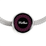 LiVit BOLD "Mother" Circle Charm Bracelet - Pink & White - LiVit BOLD