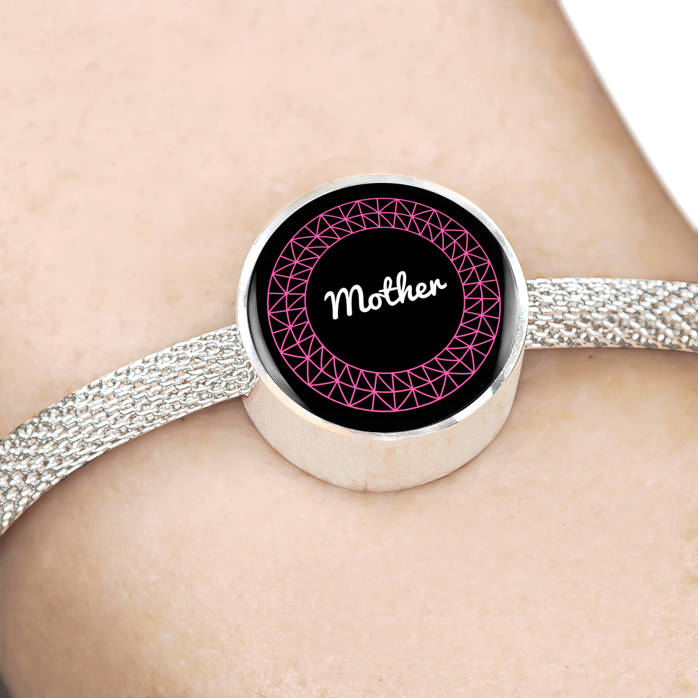 LiVit BOLD "Mother" Circle Charm Bracelet - Pink & White - LiVit BOLD