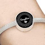 LiVit BOLD "Daughter" Circle Charm Bracelet w/ Dia pic - LiVit BOLD