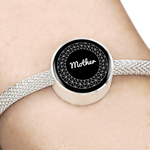 LiVit BOLD "Mother" Circle Charm Bracelet - Silver & White - LiVit BOLD