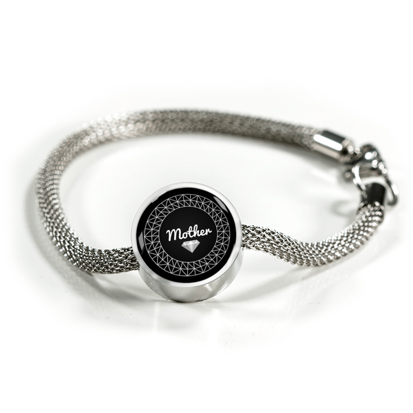 LiVit BOLD "Mother" Circle Charm Bracelet - w/ Dia pic - LiVit BOLD