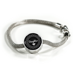 LiVit BOLD "Daughter" Circle Charm Bracelet - w/ Dia pic - Gray text - LiVit BOLD