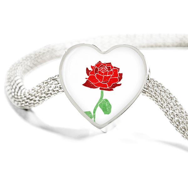LiVit BOLD Red Rose Heart Charm Bracelet - LiVit BOLD