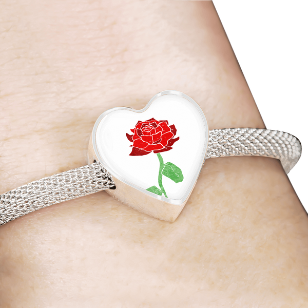 LiVit BOLD Red Rose Heart Charm Bracelet - LiVit BOLD