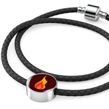 LiVit BOLD Passion Fire Double-Braided Bracelet (Real Leather) w/Charm - LiVit BOLD