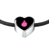 LiVit BOLD Pink Flame Woven Braided Bacelet & Heart Charm - LiVit BOLD