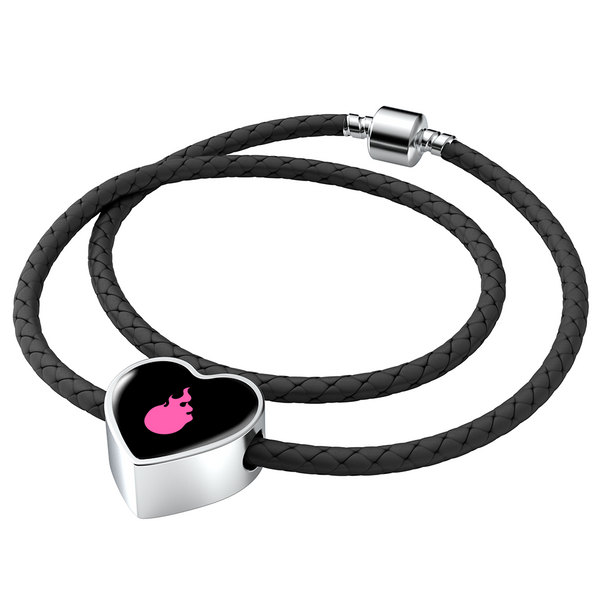 LiVit BOLD Pink Flame Woven Braided Bacelet & Heart Charm - LiVit BOLD