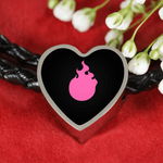 LiVit BOLD Pink Flame Woven Braided Bacelet & Heart Charm - LiVit BOLD