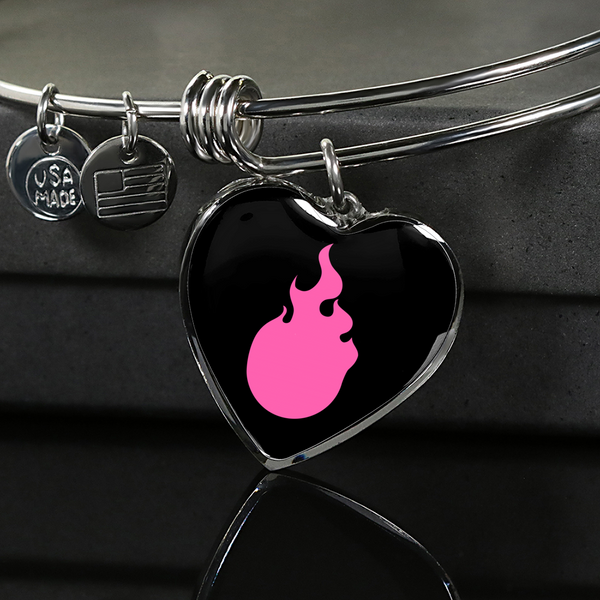 LiVit BOLD Pink Flame Luxury Silver Necklace and Bangle - LiVit BOLD