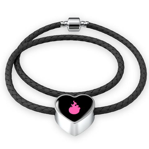 LiVit BOLD Pink Flame Woven Braided Bacelet & Heart Charm - LiVit BOLD