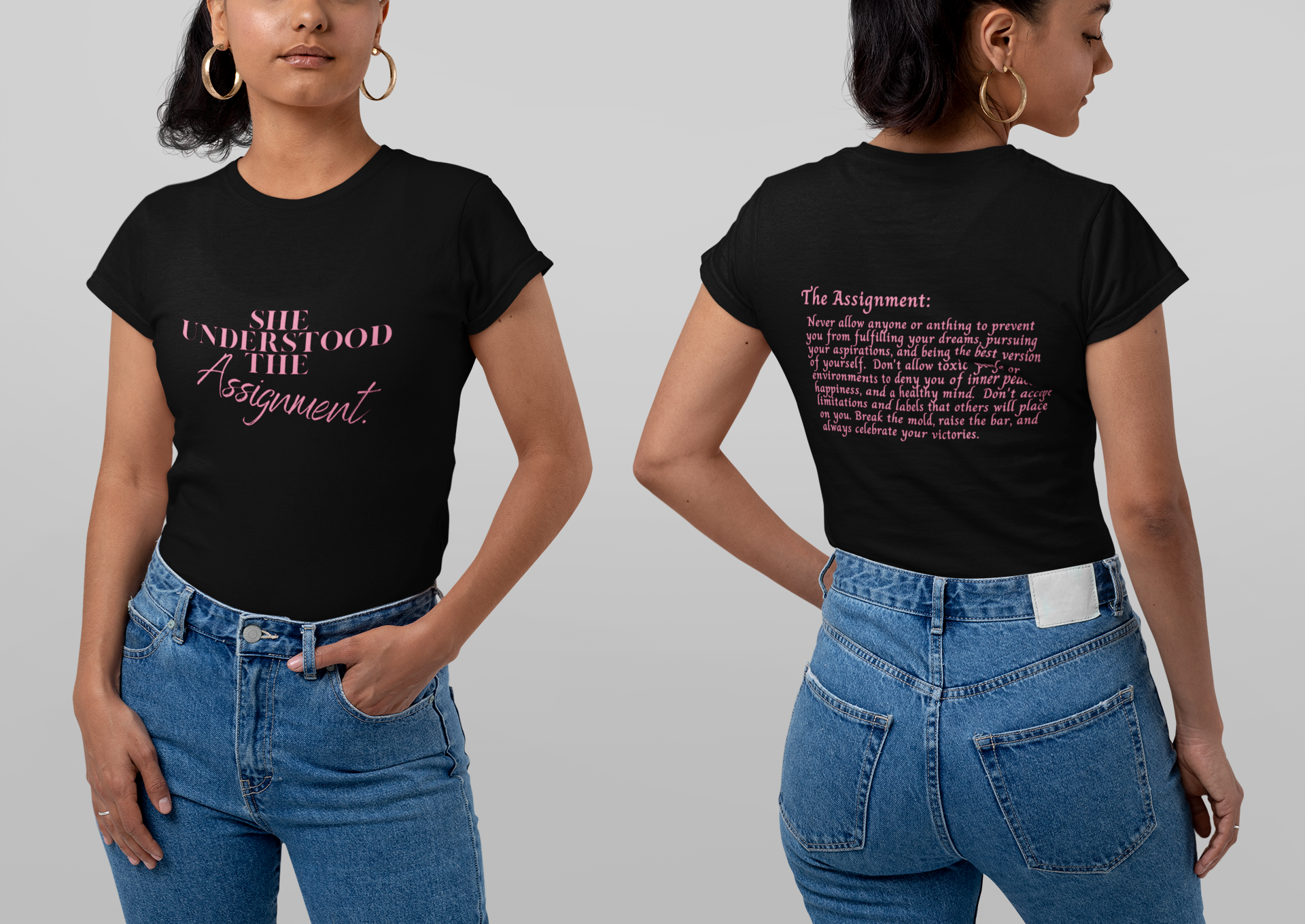 She Understood The Assignment - Ladies T-Shirt (Black)