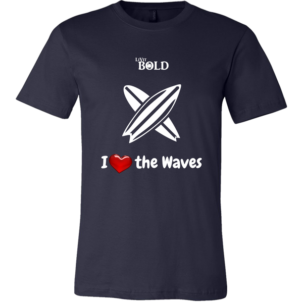 LiVit BOLD Canvas Men's Shirt - I Heart the Waves - Surfing - LiVit BOLD