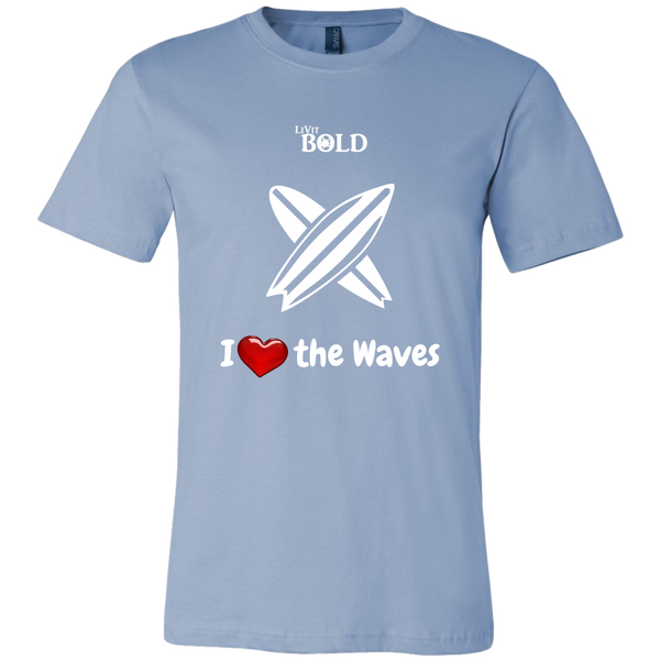 LiVit BOLD Canvas Men's Shirt - I Heart the Waves - Surfing - LiVit BOLD