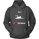 LiVit BOLD Hoodies for Men & Women - I Heart the Waves - Swimming - LiVit BOLD
