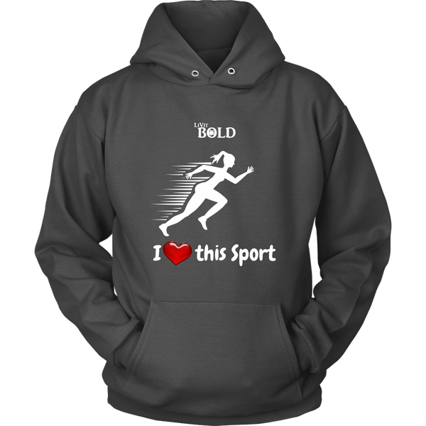 LiVit BOLD Women's Hoodies - I Heart this Sport - Track & Field - LiVit BOLD