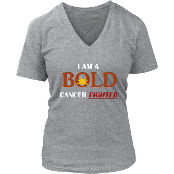 I Am A BOLD Cancer Fighter - Ladies' V-Neck Top - LiVit BOLD - LiVit BOLD