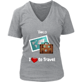 LiVit BOLD District Women's V-Neck Shirt - I love to Travel - LiVit BOLD