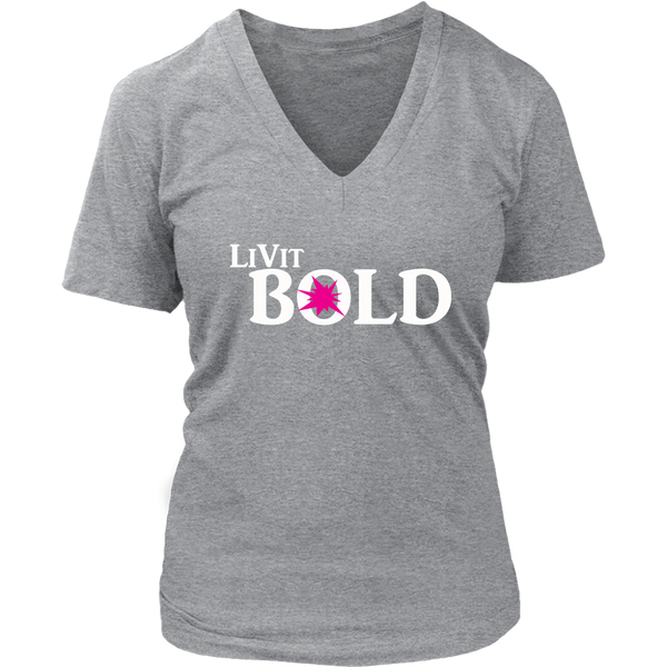 LiVit BOLD Women's V-Neck - Hot Pink Burst - 6 Colors - LiVit BOLD