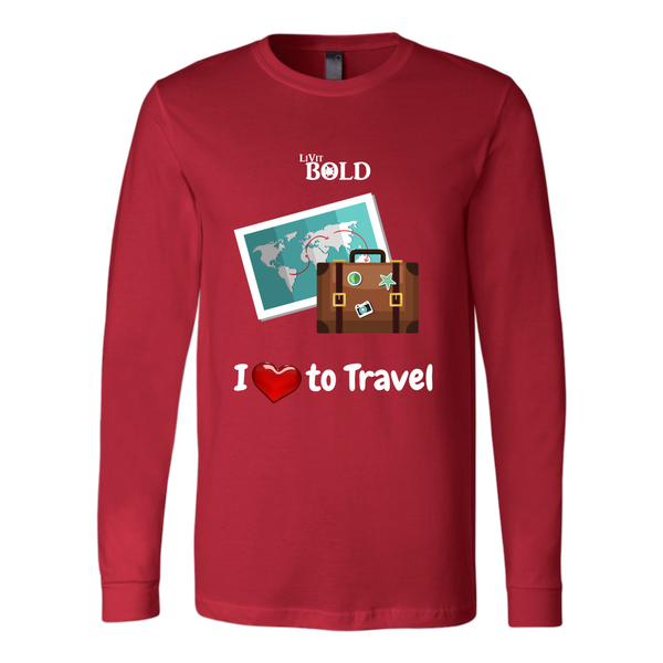 LiVit BOLD Canvas Long Sleeve Shirt - I love to Travel - LiVit BOLD